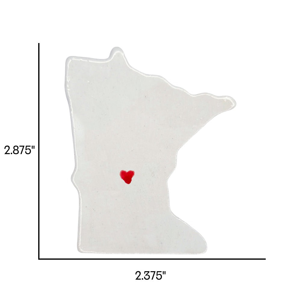 St Cloud Ceramic Magnet - Handmade Minnesota Souvenir with Red Heart Design