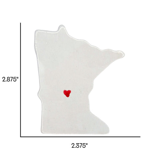 St Cloud Ceramic Magnet - Handmade Minnesota Souvenir with Red Heart Design