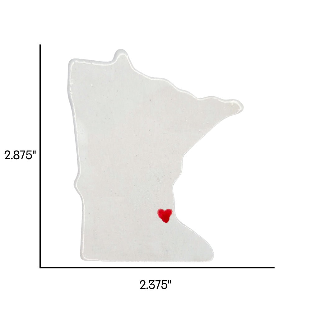 St Paul Ceramic Magnet - Handmade Minnesota Souvenir with Red Heart Design