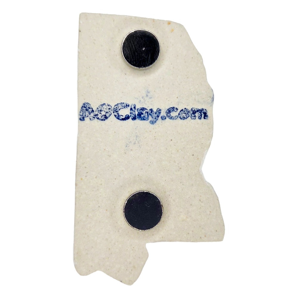 Mississippi Custom Ceramic Magnet for Fridge - Handmade Gift with Red Heart Design