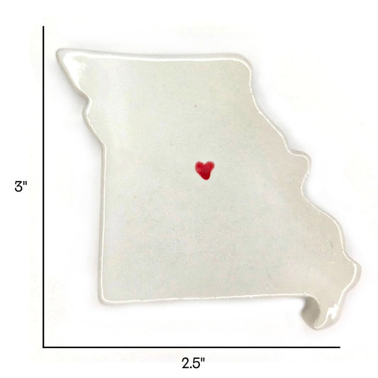 Columbia Ceramic Magnet for Fridge - Unique Handmade Missouri State Decor Gift