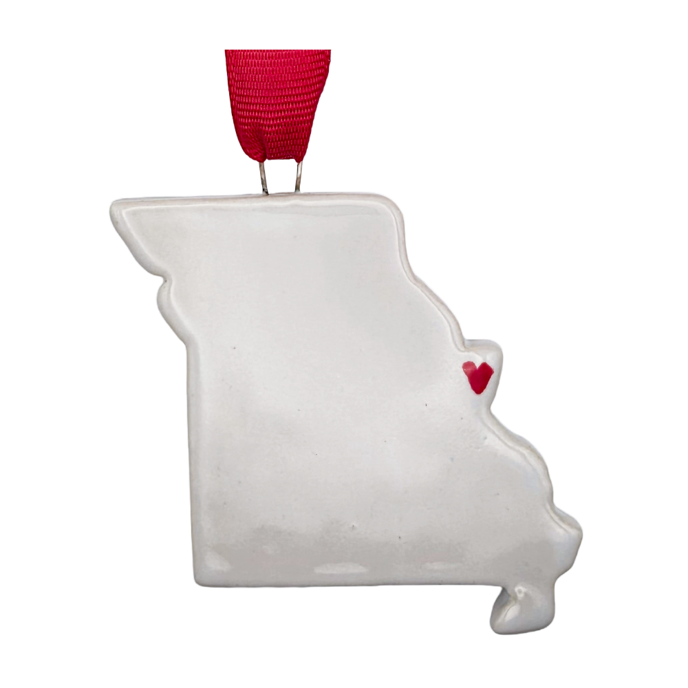 St Louis Ceramic Christmas Ornament - Handcrafted Missouri Holiday Gift