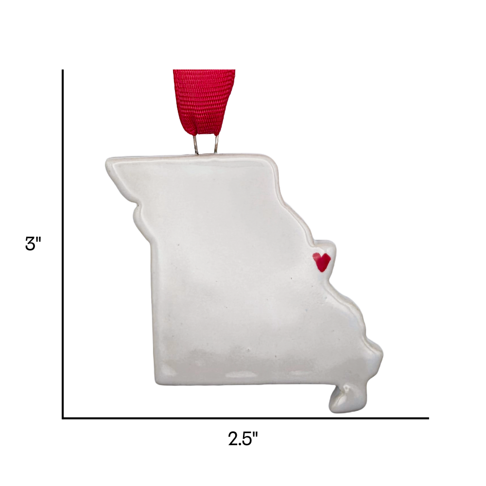 St Louis Ceramic Christmas Ornament - Handcrafted Missouri Holiday Gift