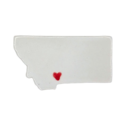 Bozeman Ceramic Fridge Magnet - Unique Handmade Montana State Decor Gift