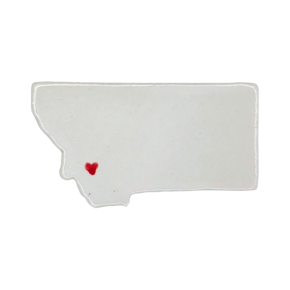 Butte Ceramic Fridge Magnet - Unique Handmade Montana State Decor Gift