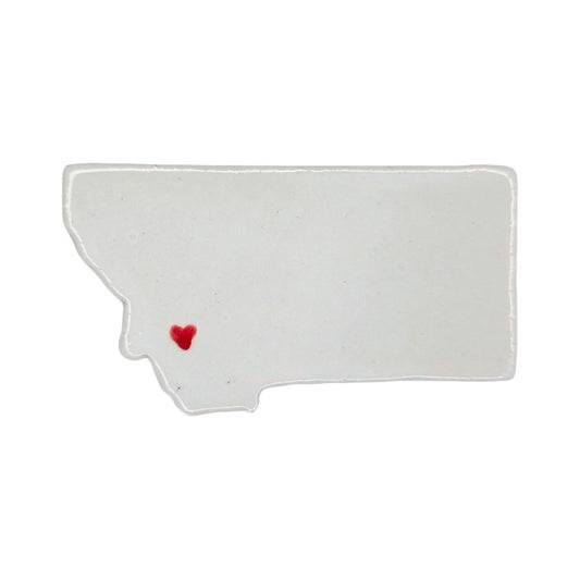 Butte Ceramic Fridge Magnet - Unique Handmade Montana State Decor Gift