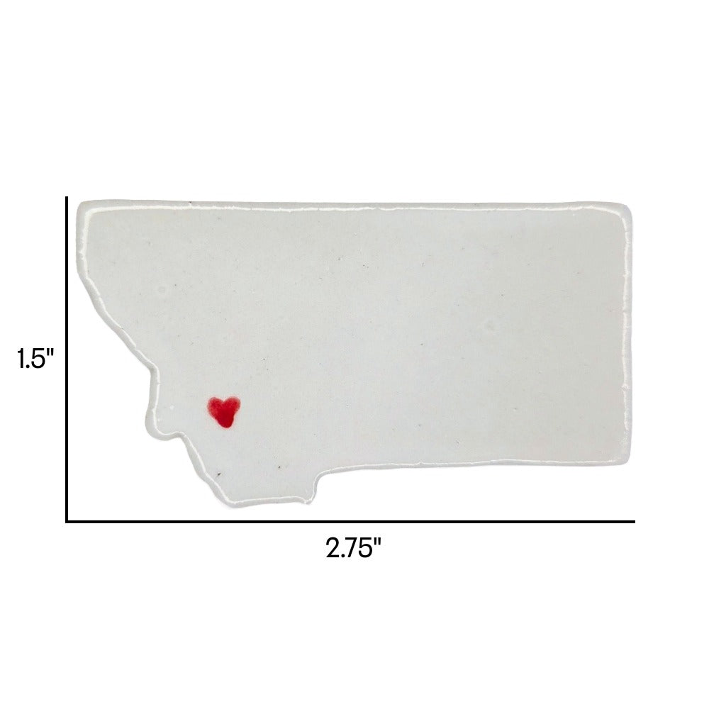Butte Ceramic Fridge Magnet - Unique Handmade Montana State Decor Gift