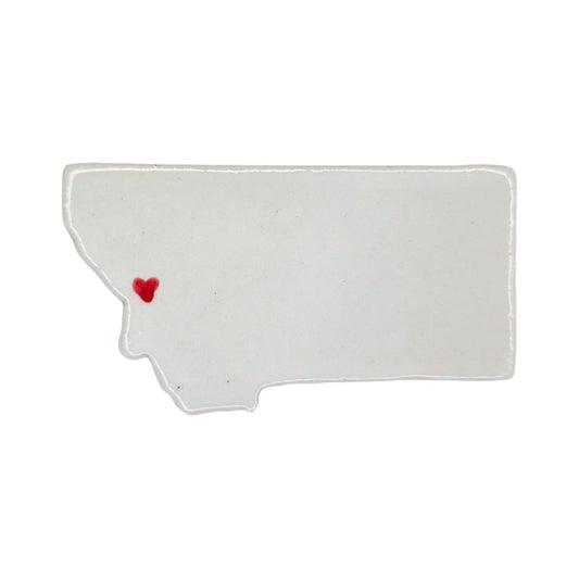 Missoula Ceramic Fridge Magnet - Unique Handmade Montana State Decor Gift