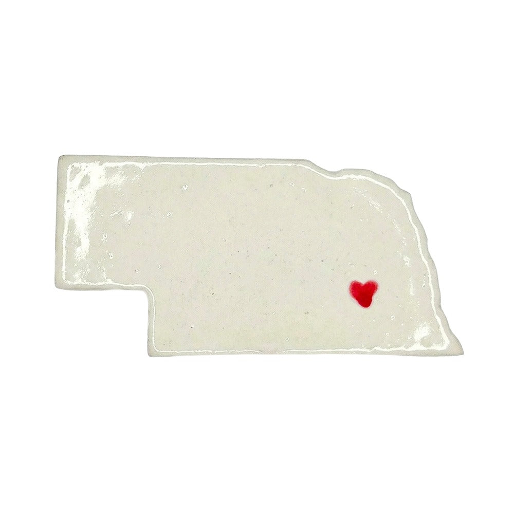 Lincoln Ceramic Magnet for Fridge - Unique Handmade Nebraska State Decor Gift