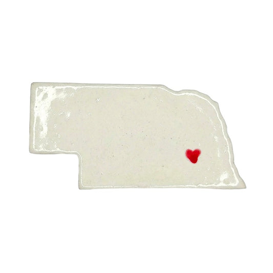 Lincoln Ceramic Magnet for Fridge - Unique Handmade Nebraska State Decor Gift