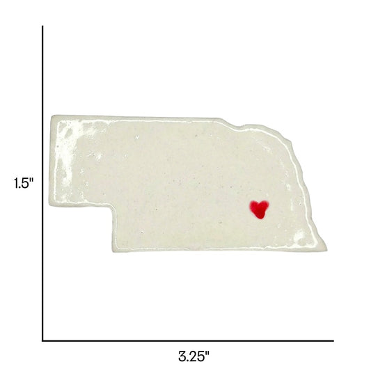 Lincoln Ceramic Magnet for Fridge - Unique Handmade Nebraska State Decor Gift