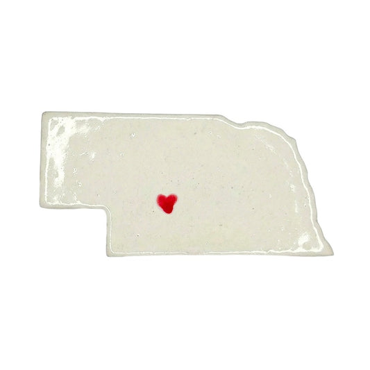 North Platte Ceramic Magnet for Fridge - Unique Handmade Nebraska State Decor Gift