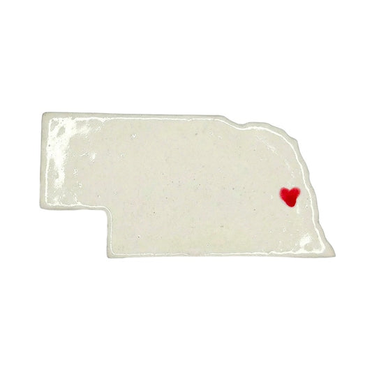 Omaha Ceramic Magnet for Fridge - Unique Handmade Nebraska State Decor Gift