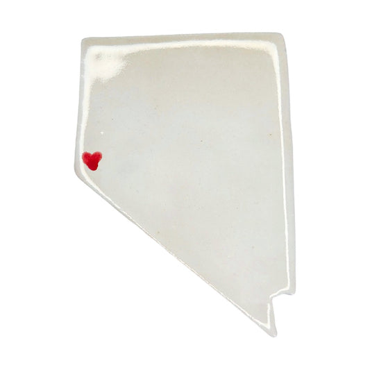 Carson City Ceramic Magnet - Handmade Nevada Souvenir with Heart Design