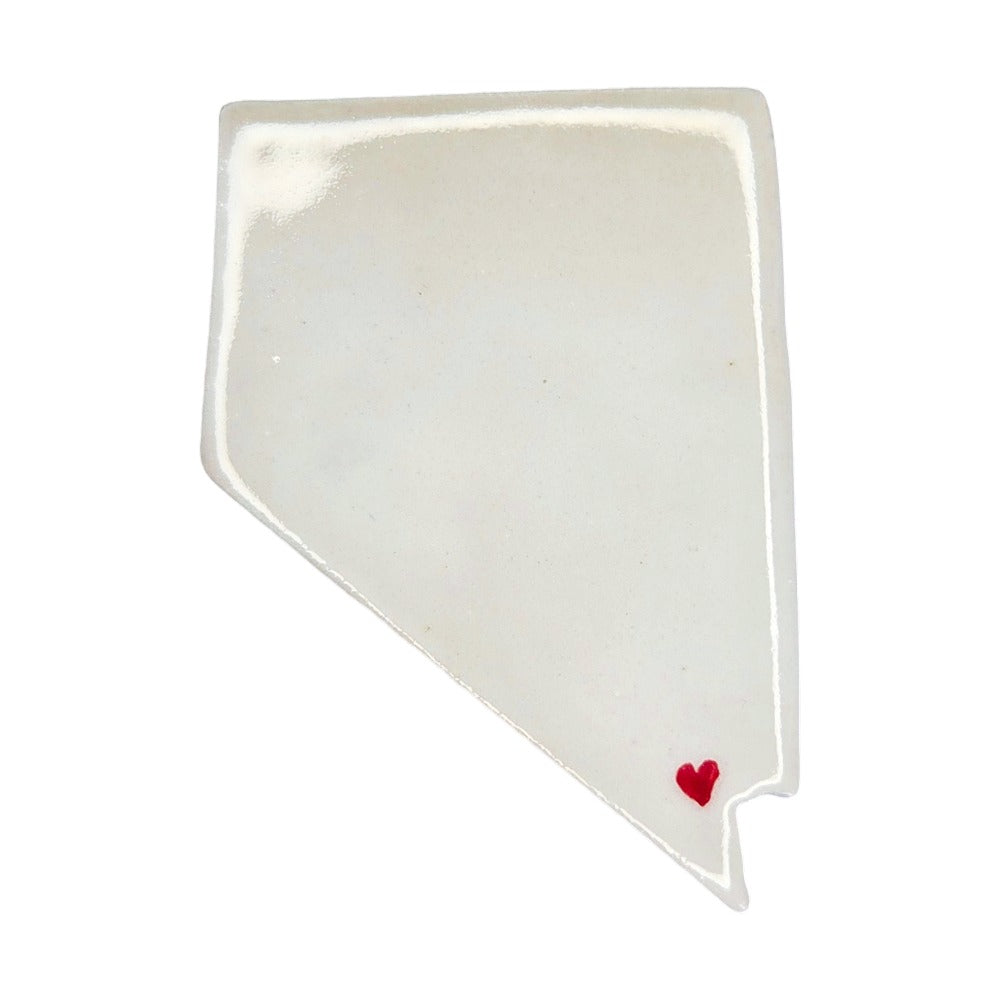 Las Vegas Ceramic Magnet - Handmade Nevada Souvenir with Heart Design
