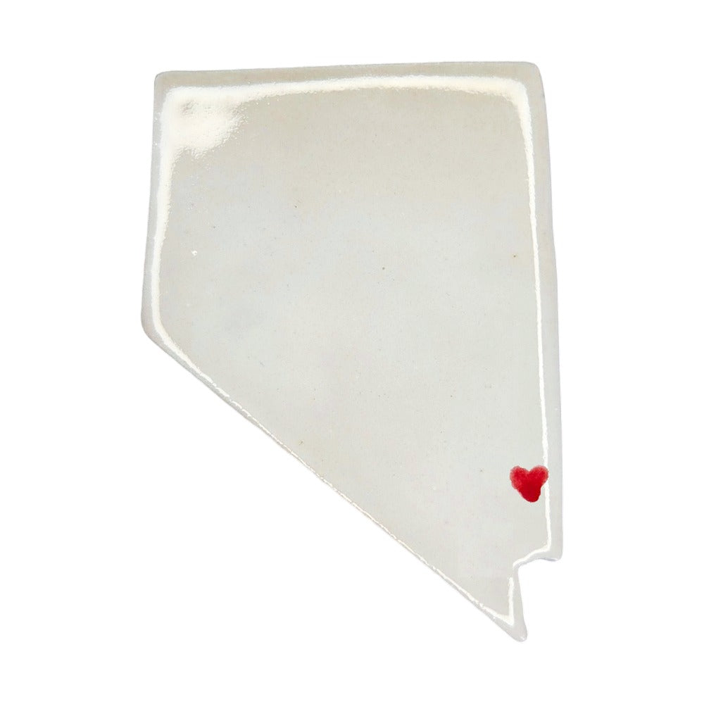 Mesquite Ceramic Magnet - Handmade Nevada Souvenir with Heart Design