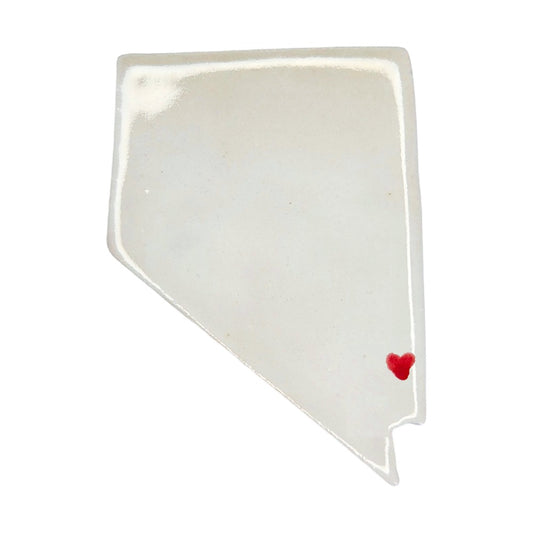 Mesquite Ceramic Magnet - Handmade Nevada Souvenir with Heart Design