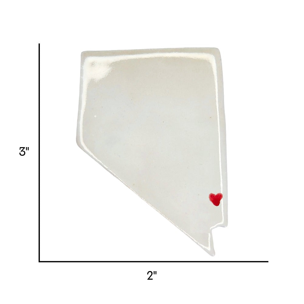Mesquite Ceramic Magnet - Handmade Nevada Souvenir with Heart Design