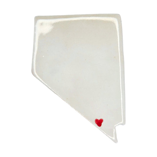 Pahrump Ceramic Magnet - Handmade Nevada Souvenir with Heart Design