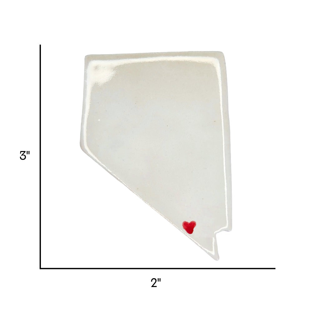 Pahrump Ceramic Magnet - Handmade Nevada Souvenir with Heart Design