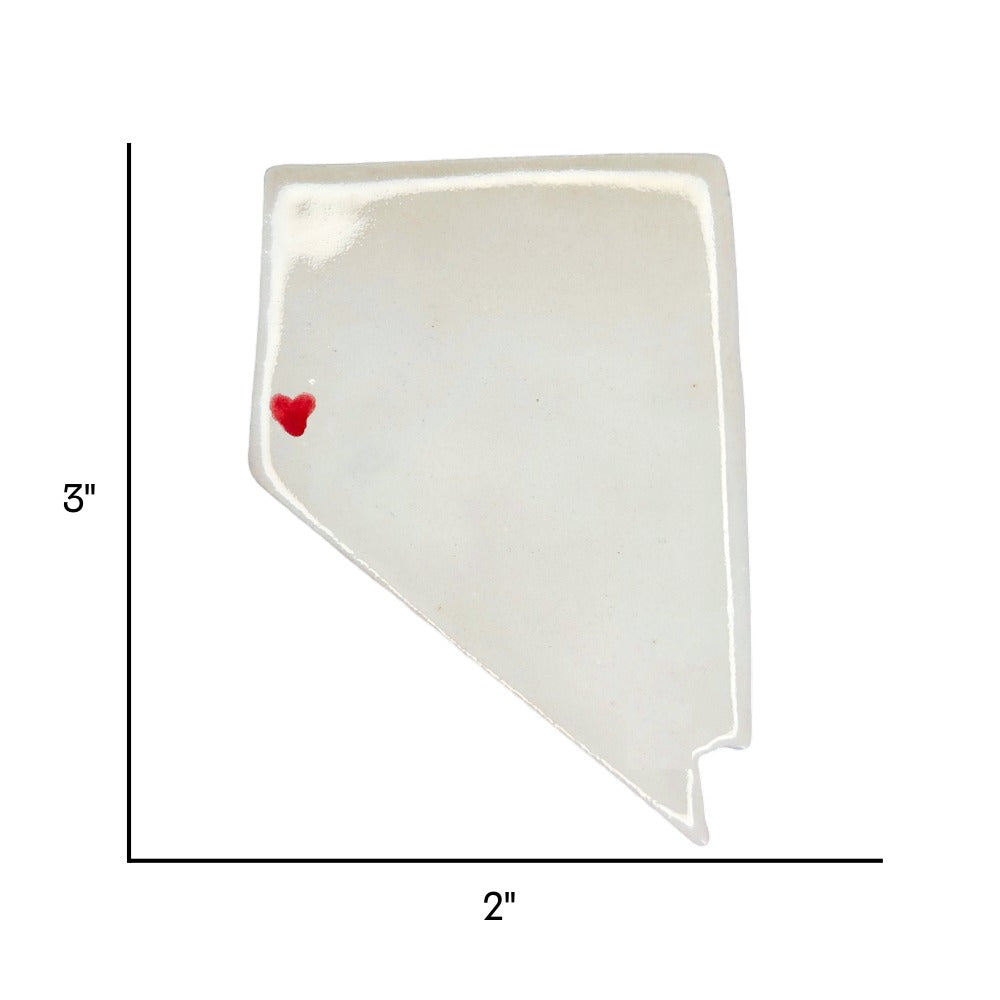 Reno Ceramic Magnet - Handmade Nevada Souvenir with Heart Design