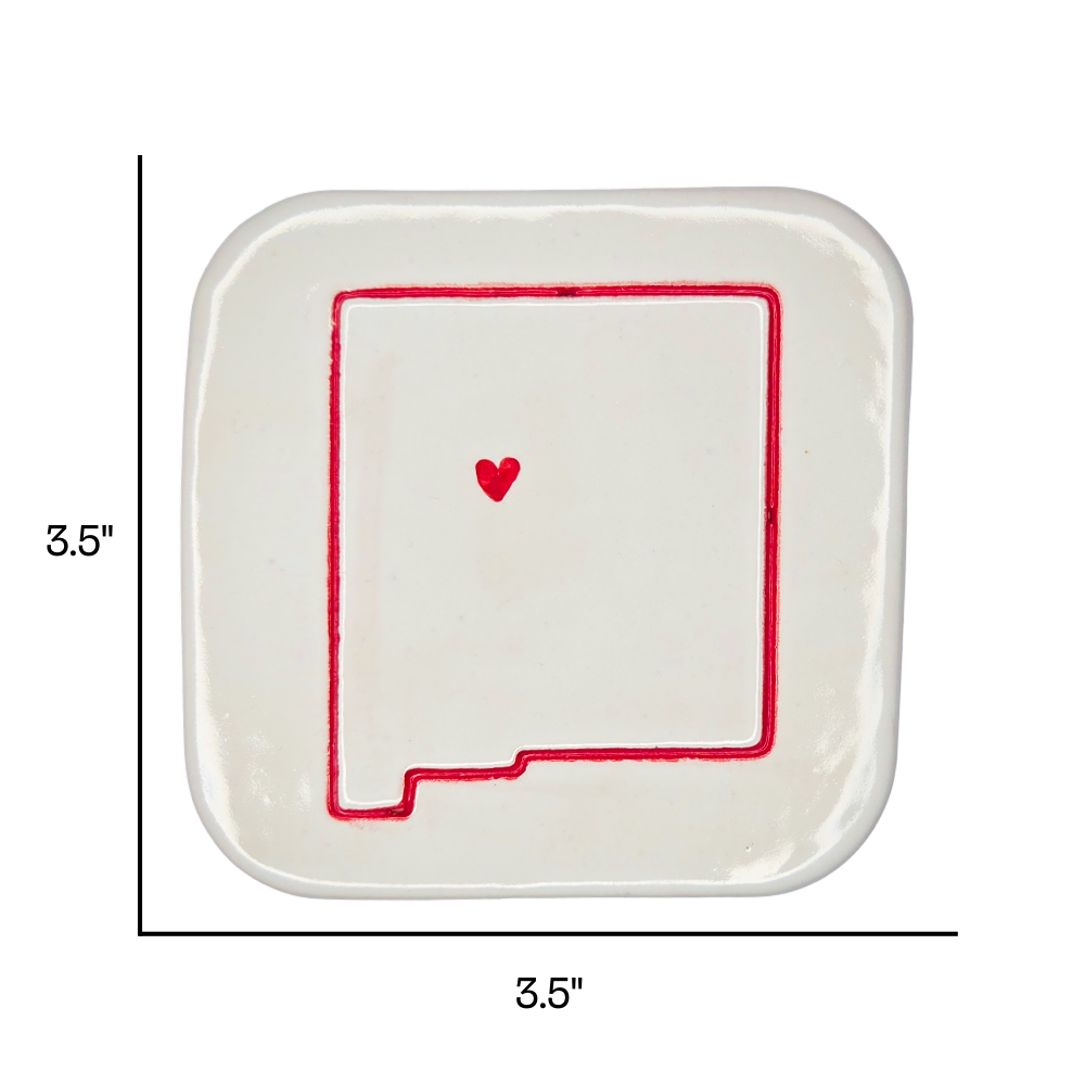 New Mexico Handcrafted Custom Ceramic Coaster | Individual Single Coaster