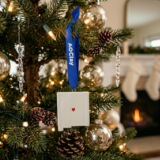 New Mexico Handcrafted Custom Ceramic Christmas Ornament
