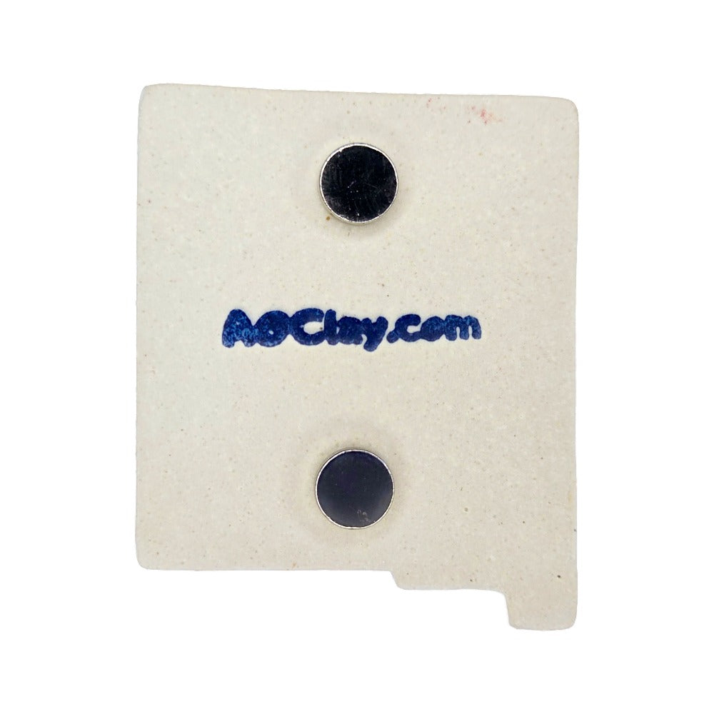 New Mexico Custom Ceramic Magnet for Fridge - Handmade Gift with Red Heart Design