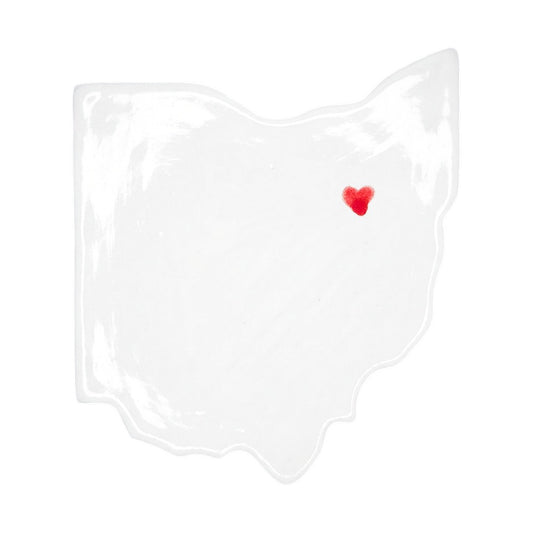 Akron Ceramic Magnet for Fridge - Handcrafted Ohio State Decor Gift