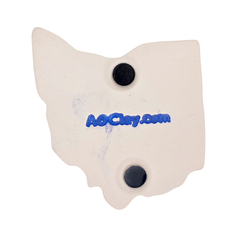 Cleveland Ceramic Magnet for Fridge - Handcrafted Ohio State Decor Gift