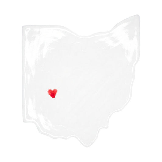 Ohio Custom Ceramic Magnet for Fridge - Handmade Gift with Heart Design