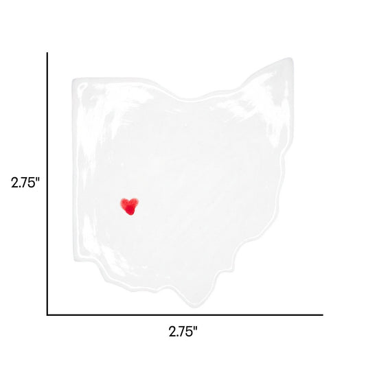 Ohio Custom Ceramic Magnet for Fridge - Handmade Gift with Heart Design