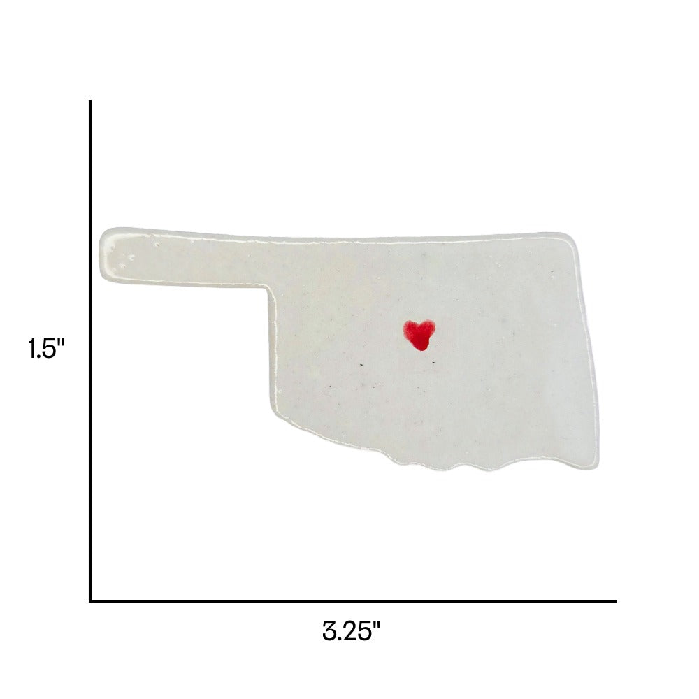 Edmond Ceramic Magnet - Handmade Oklahoma Souvenir with Heart Design