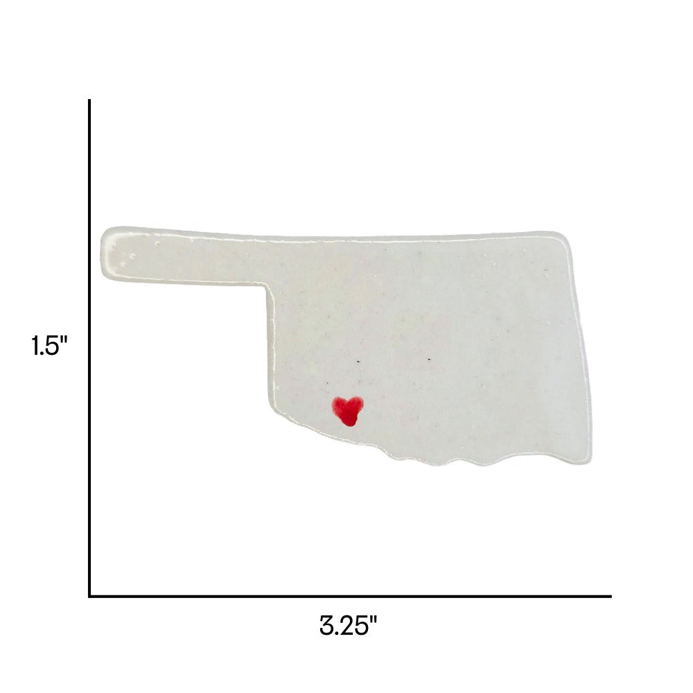 Lawton Ceramic Magnet - Handmade Oklahoma Souvenir with Heart Design