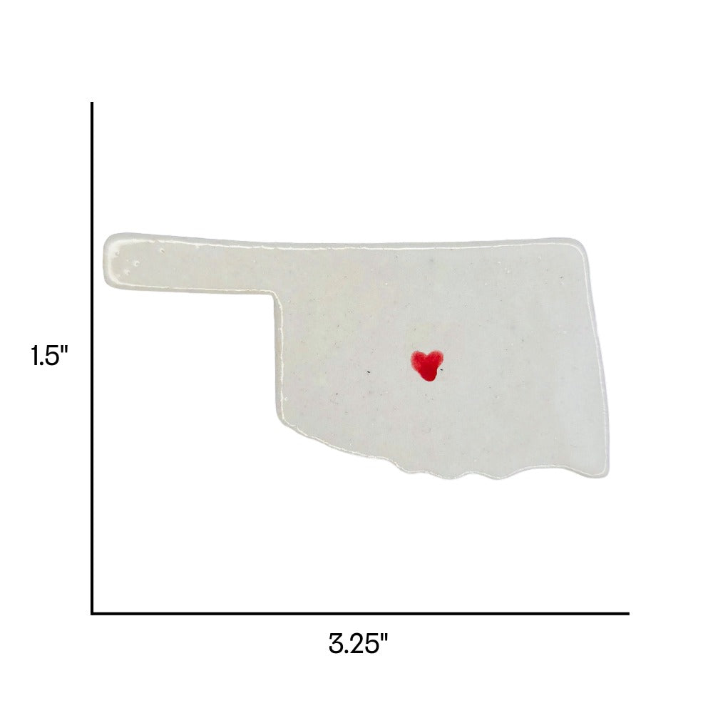 Norman Ceramic Magnet - Handmade Oklahoma Souvenir with Heart Design