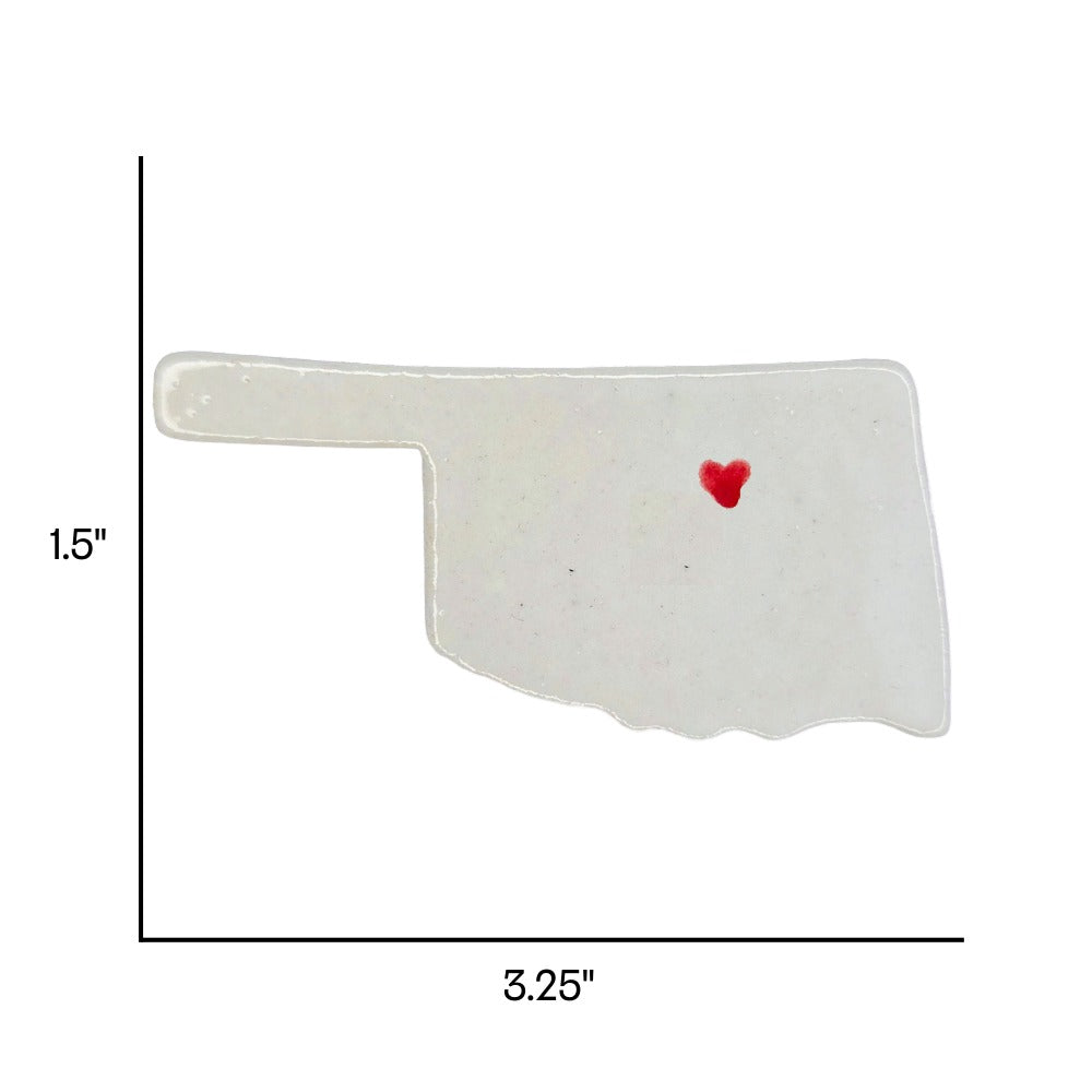 Stillwater Ceramic Magnet - Handmade Oklahoma Souvenir with Heart Design