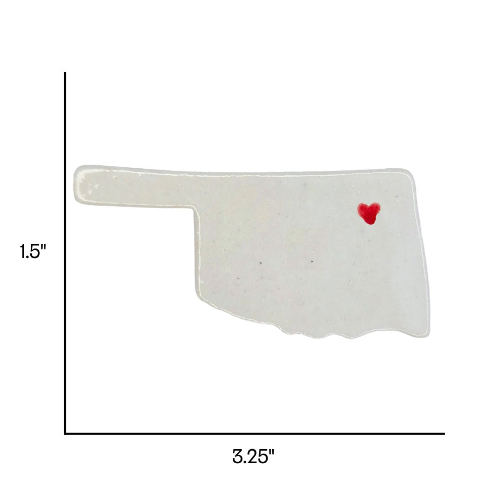 Tulsa Ceramic Magnet - Handmade Oklahoma Souvenir with Heart Design