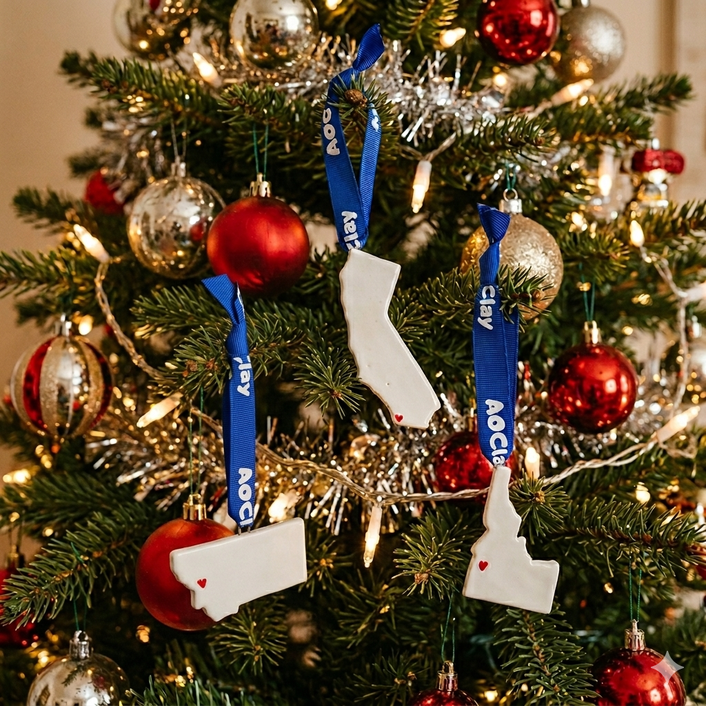 Idaho Handcrafted Custom Ceramic Christmas Ornament