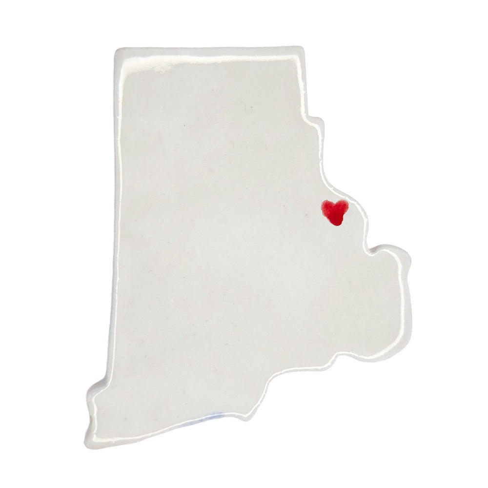 Barrington Ceramic Fridge Magnet - Handmade Rhode Island Souvenir with Heart Design