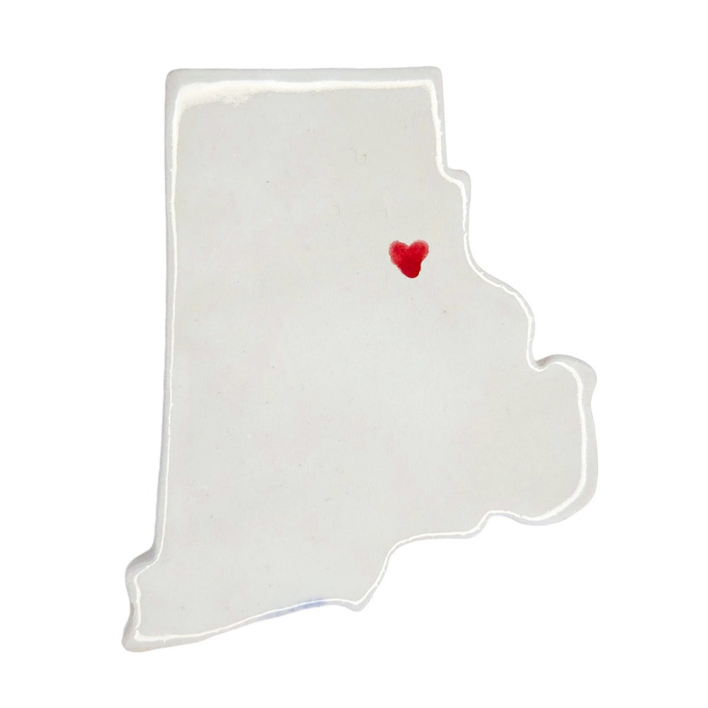 Cranston Ceramic Fridge Magnet - Handmade Rhode Island Souvenir with Heart Design