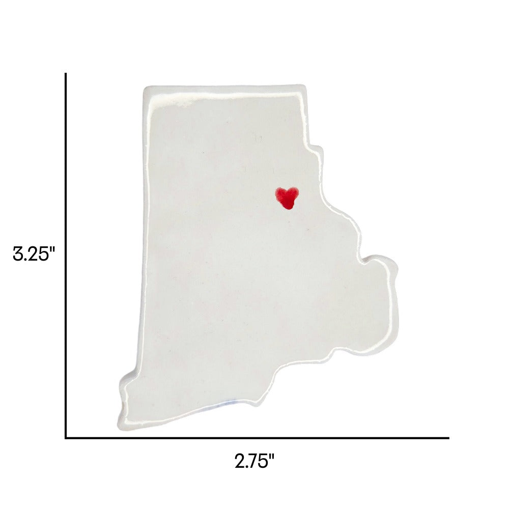 Cranston Ceramic Fridge Magnet - Handmade Rhode Island Souvenir with Heart Design