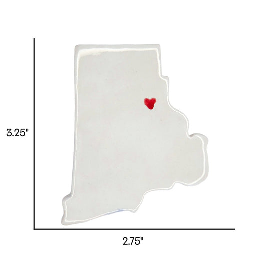 Cranston Ceramic Fridge Magnet - Handmade Rhode Island Souvenir with Heart Design