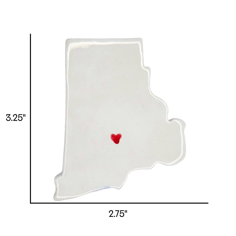 East Greenwich Ceramic Magnet - Handmade Rhode Island Souvenir with Heart Design