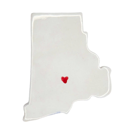 East Greenwich Ceramic Magnet - Handmade Rhode Island Souvenir with Heart Design