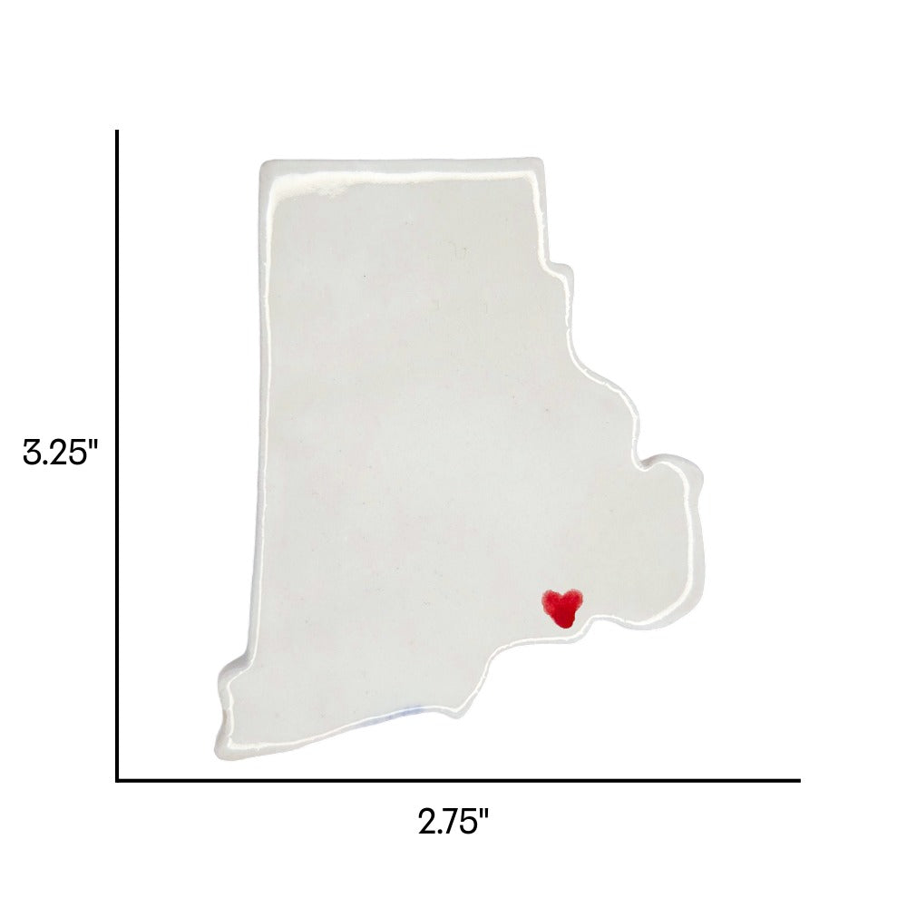 Newport Ceramic Fridge Magnet - Handmade Rhode Island Souvenir with Heart Design