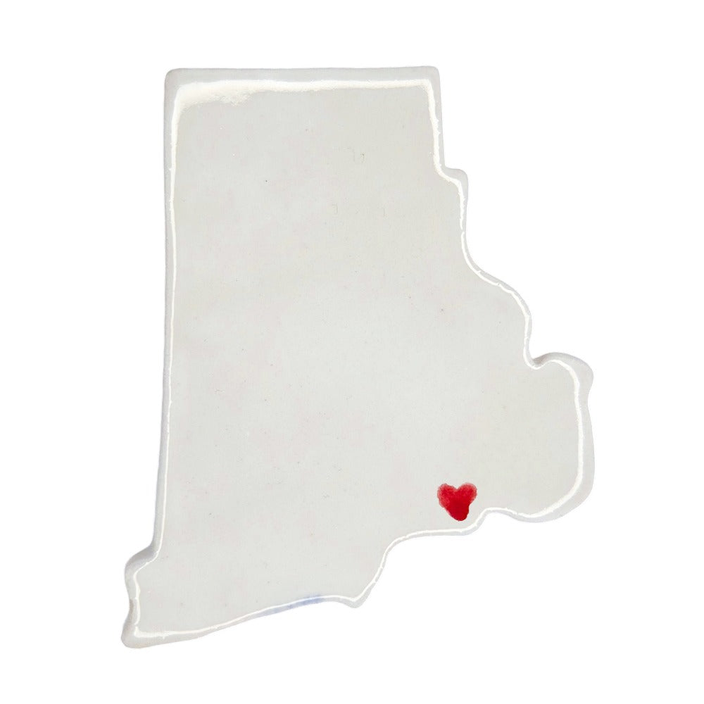 Newport Ceramic Fridge Magnet - Handmade Rhode Island Souvenir with Heart Design