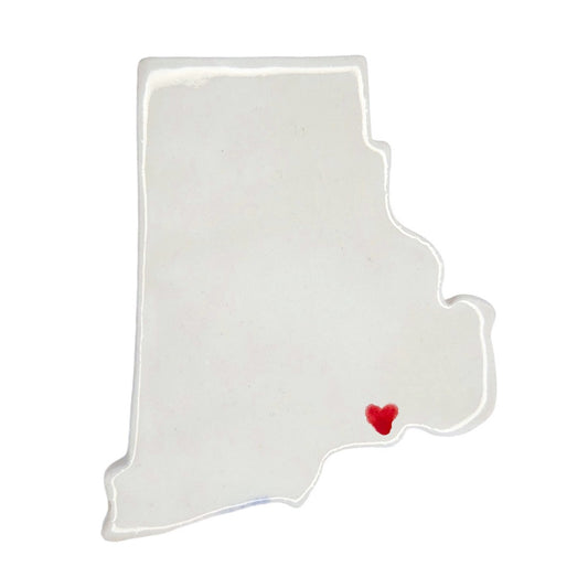 Newport Ceramic Fridge Magnet - Handmade Rhode Island Souvenir with Heart Design