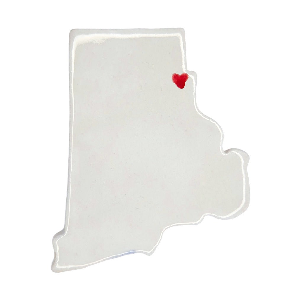 Pawtucket Ceramic Fridge Magnet - Handmade Rhode Island Souvenir with Heart Design