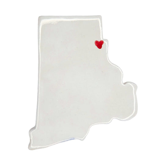 Pawtucket Ceramic Fridge Magnet - Handmade Rhode Island Souvenir with Heart Design