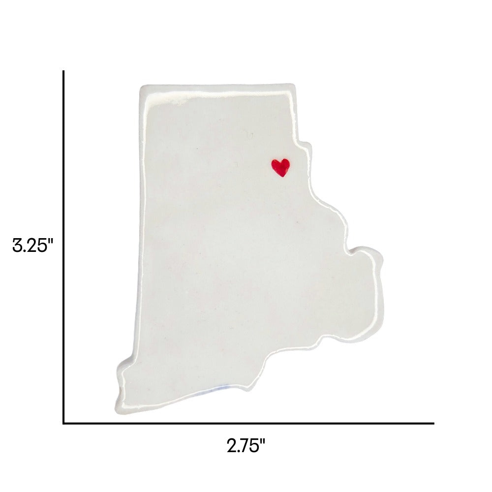 Providence Ceramic Fridge Magnet - Handmade Rhode Island Souvenir with Heart Design